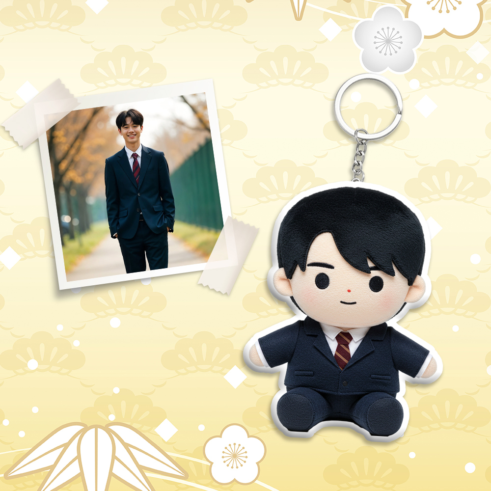 カスタム写真ぬいぐるみ人形キーチェーン パーソナライズされた漫画ミニミーぬいぐるみキーチェーン 彼へのギフト