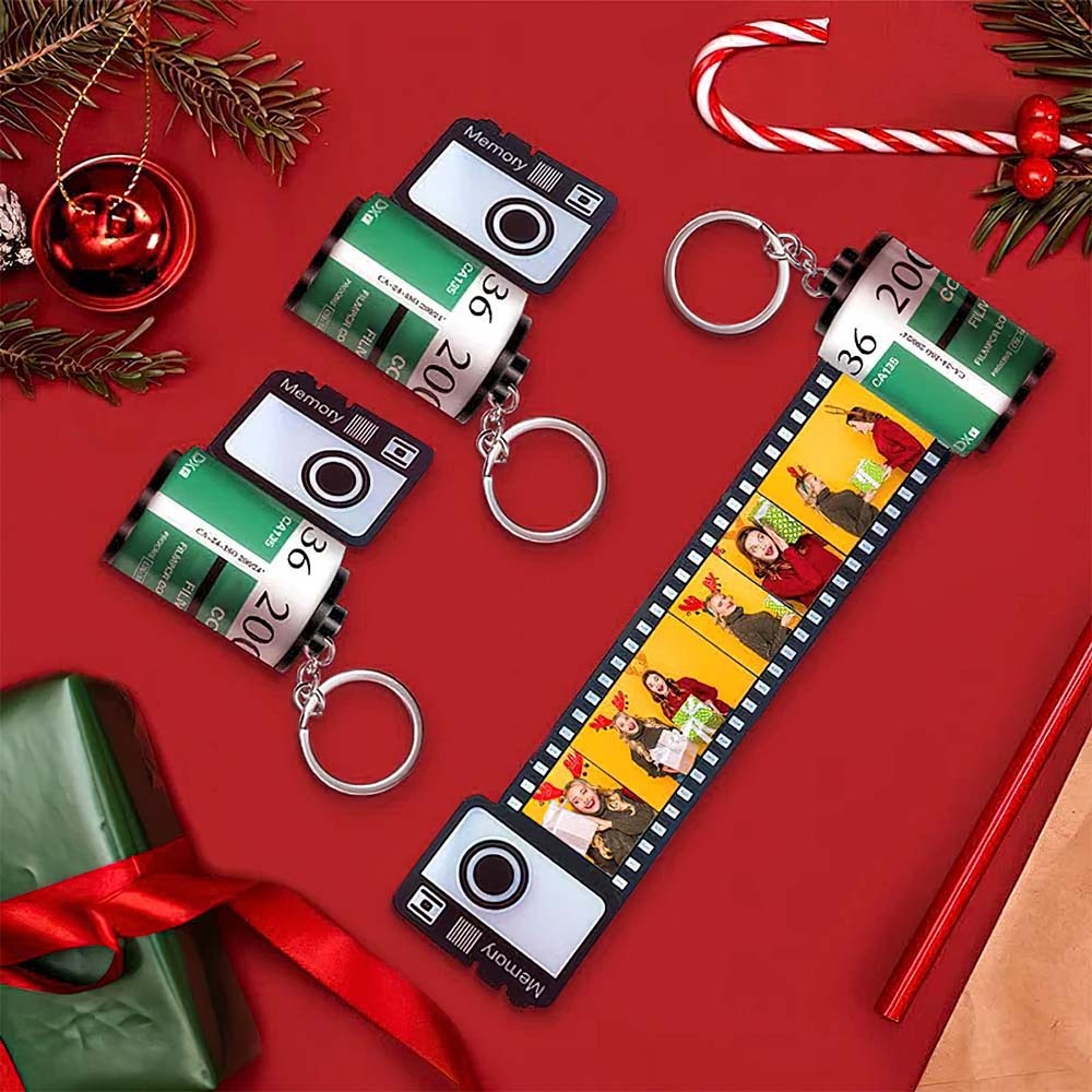 カスタムフィルムロールキーホルダ‐写真5 10 15 20枚写真添付作成世界に一つのギフト遠距離恋愛プレゼント