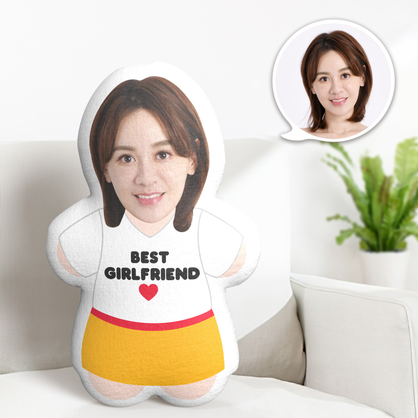 カスタム Minime スローピロー ベストガールフレンド カスタムフェイスギフト パーソナライズされた写真 Minime 枕