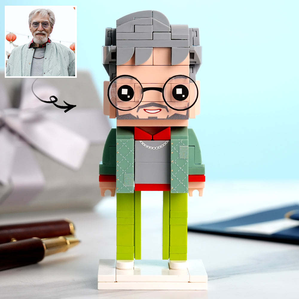 ファッショナブルなお父さんフルボディカスタマイズ可能な 1 人カスタムレンガフィギュア小粒子ブロックおもちゃ父の日ギフト - 