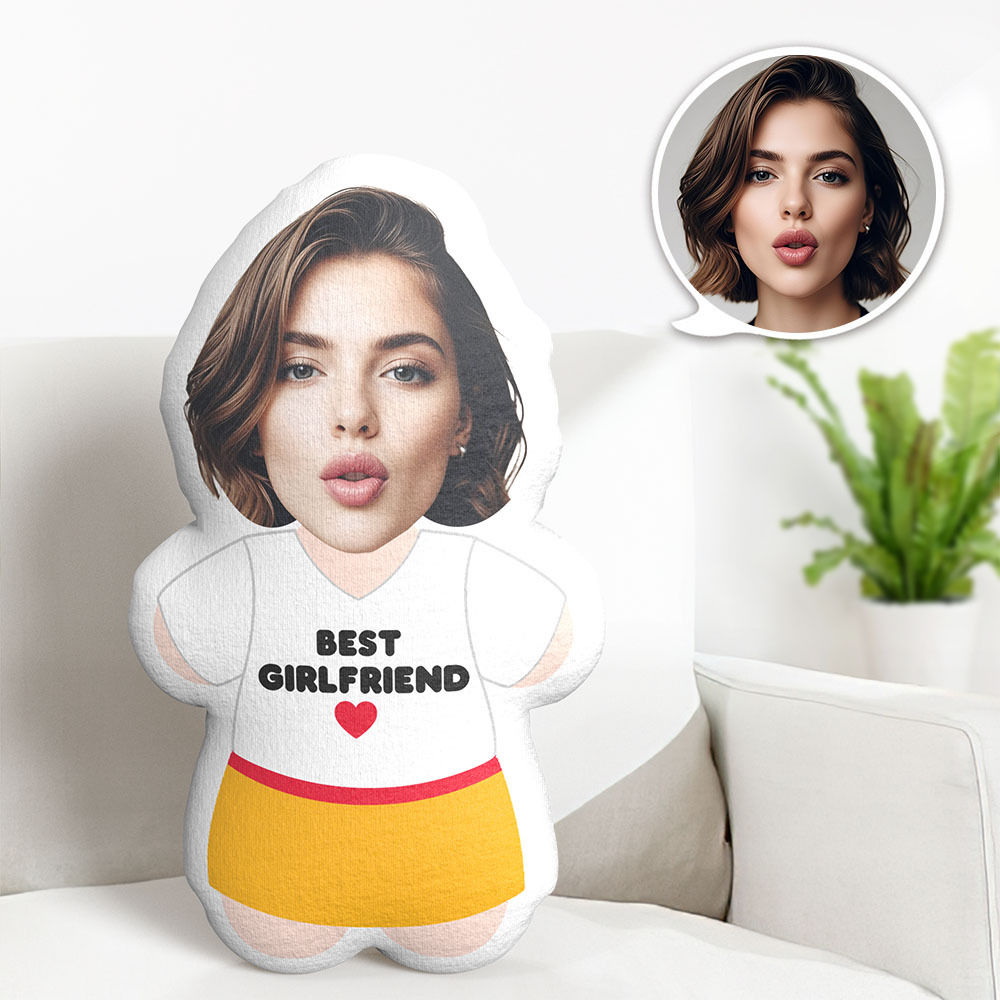 カスタム Minime スローピロー ベストガールフレンド カスタムフェイスギフト パーソナライズされた写真 Minime 枕 - MademineJP