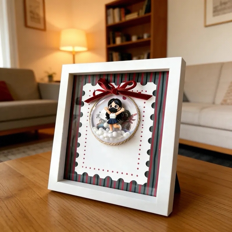 記念日に贈るカスタムスクエア3dフィギュアフレーム パーソナライズされた3dフォトギフト