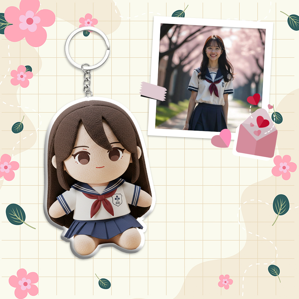 カスタム写真ぬいぐるみ人形キーチェーン パーソナライズされた漫画ミニミーぬいぐるみキーチェーン 彼へのギフト