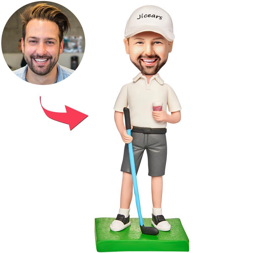 ゴルフ ビジネス スポーツウェア ホワイト ベースボール キャップ テキストが刻まれたカスタム ボブルヘッド - MademineJP