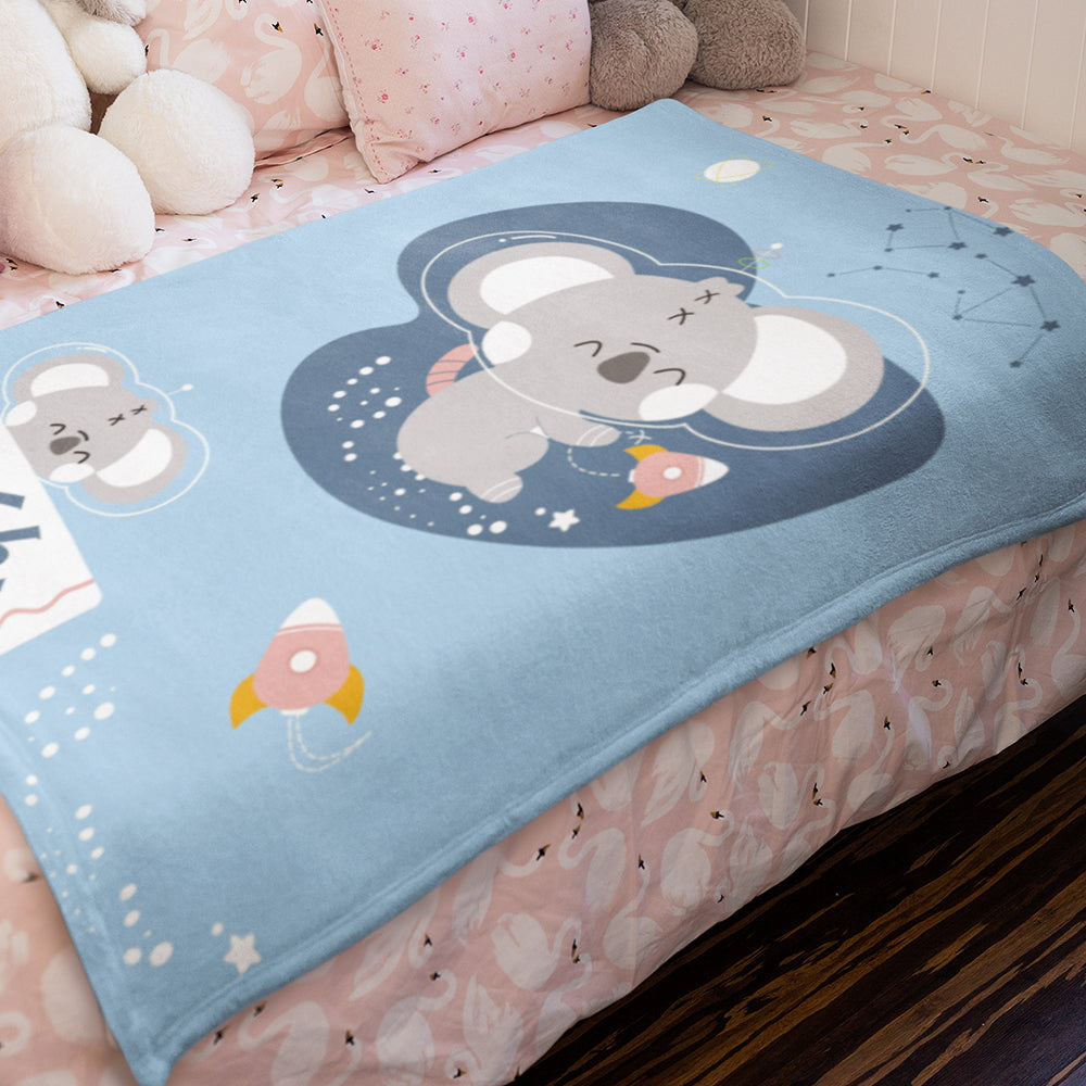 カスタム名入れブランケットオリジナブランケット-赤ちゃん向けギフトコアラブランケット