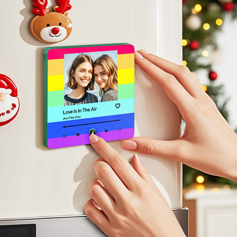 カスタムクリスマス音楽マグネット音楽冷蔵庫マグネット恋人のためのクリスマスギフトlgbt -