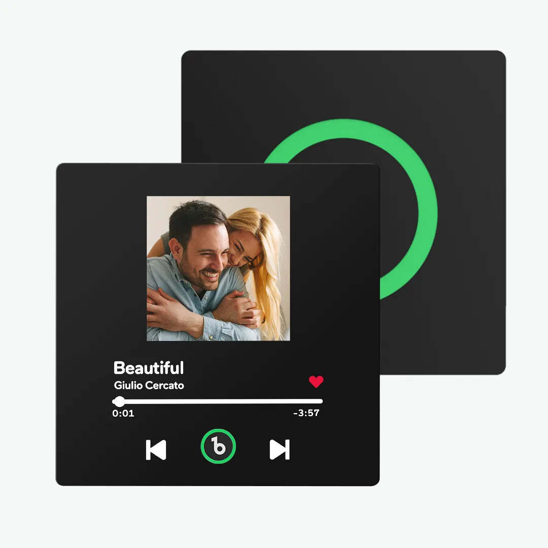 カスタム音楽冷蔵庫用マグネット カラフルなフレーム パーソナライズされたアルバム冷蔵庫用マグネット 再生可能 歌 記念日ギフト カップルへのギフト -