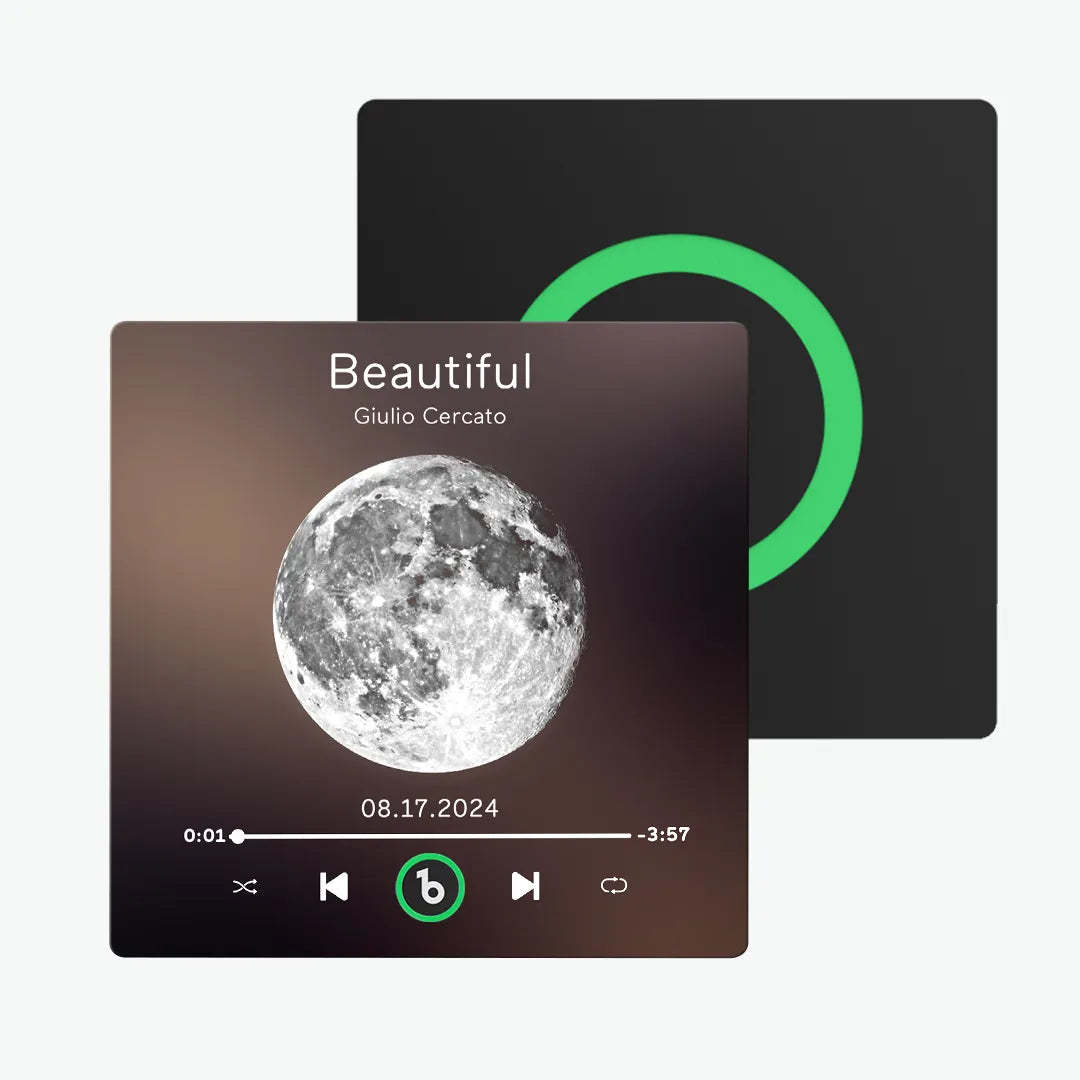 カスタム音楽冷蔵庫用マグネット ムーンフレーズ付き カラフルなフレームアルバム 冷蔵庫用マグネット 音楽壁写真ステッカー 再生可能な音楽運動 -