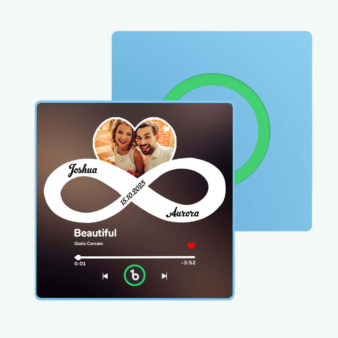 カスタム音楽冷蔵庫用マグネット カラフルなフレーム付き パーソナライズされたアルバム 無限の愛の冷蔵庫用マグネット 曲を再生できます カップルへのギフトに最適 -