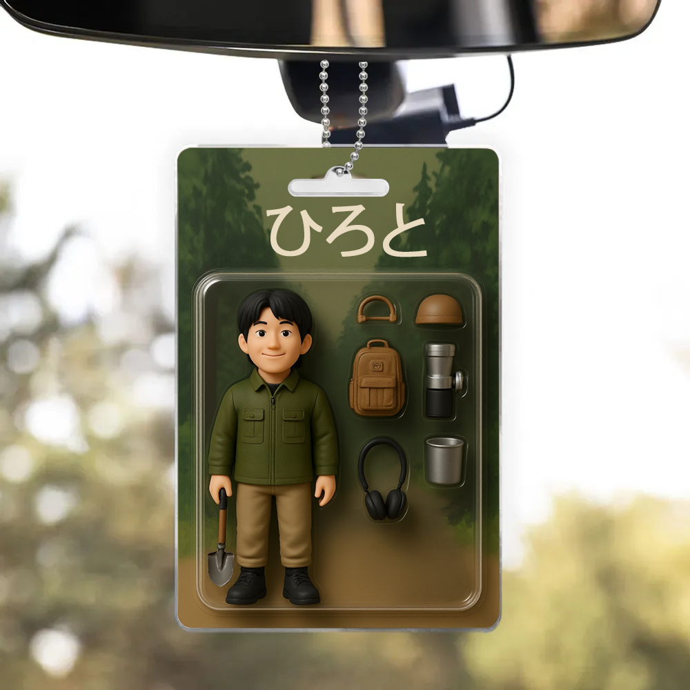 3d効果アクションフィギュアパックパッケージおもちゃ箱スタイルのアートギフトパーソナライズされたアクリルカーハンガーママへのギフト