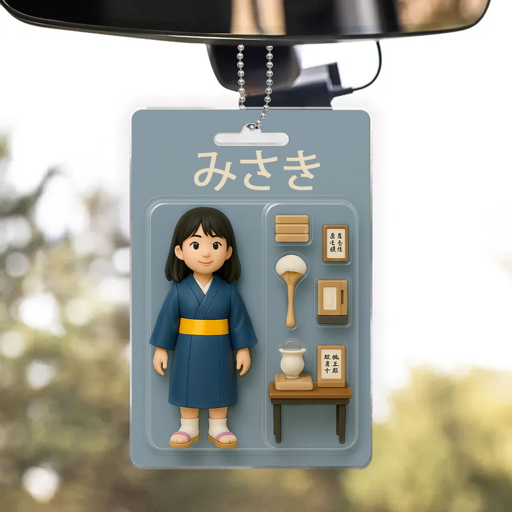 2d効果アクションフィギュアパックパッケージおもちゃ箱スタイルのアートギフトパーソナライズされたアクリルカーハンガーママへのギフト