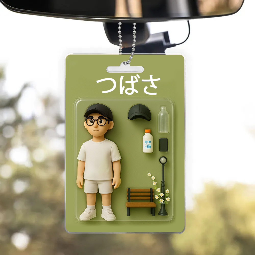 2d効果アクションフィギュアパックパッケージおもちゃ箱スタイルのアートギフトパーソナライズされたアクリルカーハンガーママへのギフト