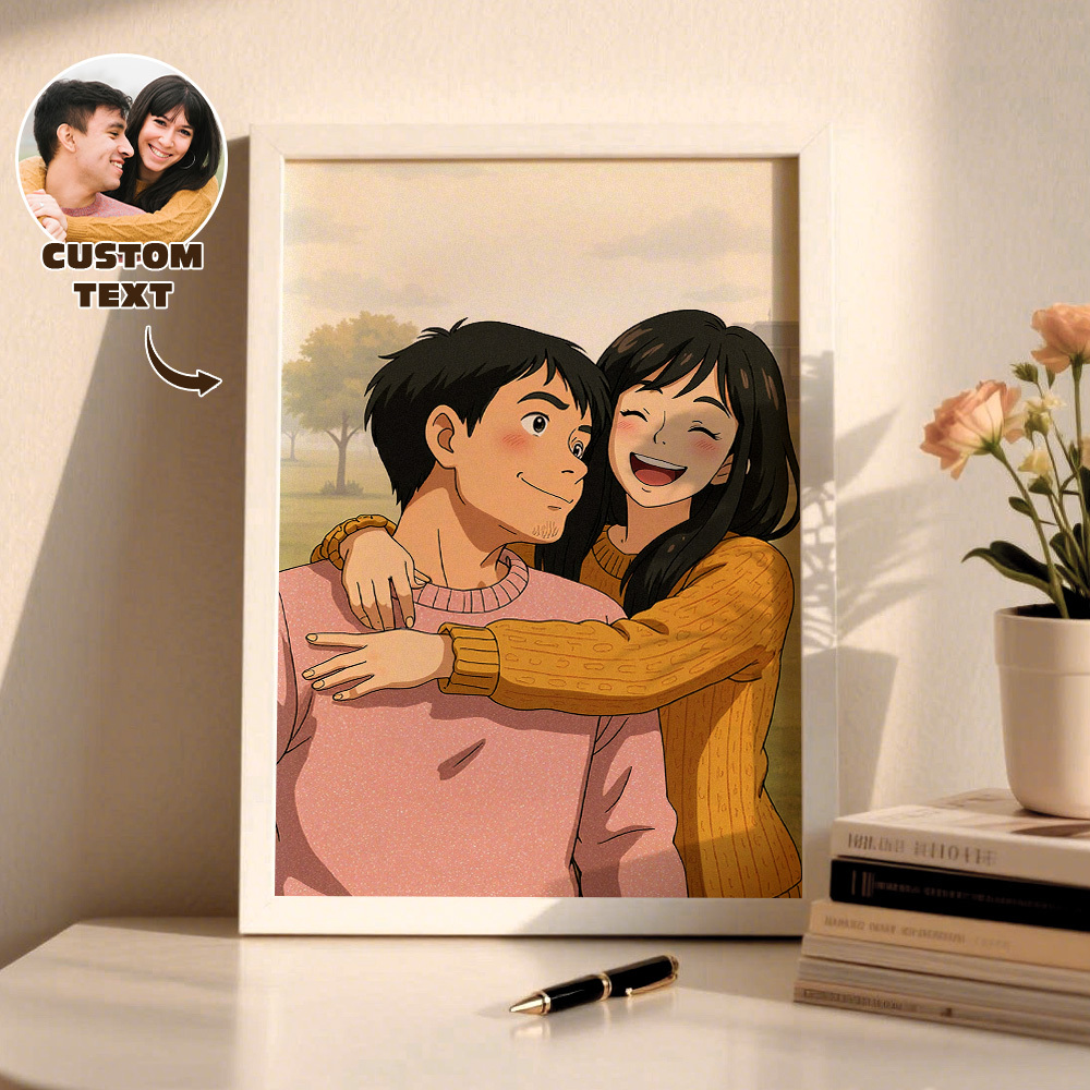ジブリ風カスタムフォトフレーム,父へのカスタムギフト - MademineJP