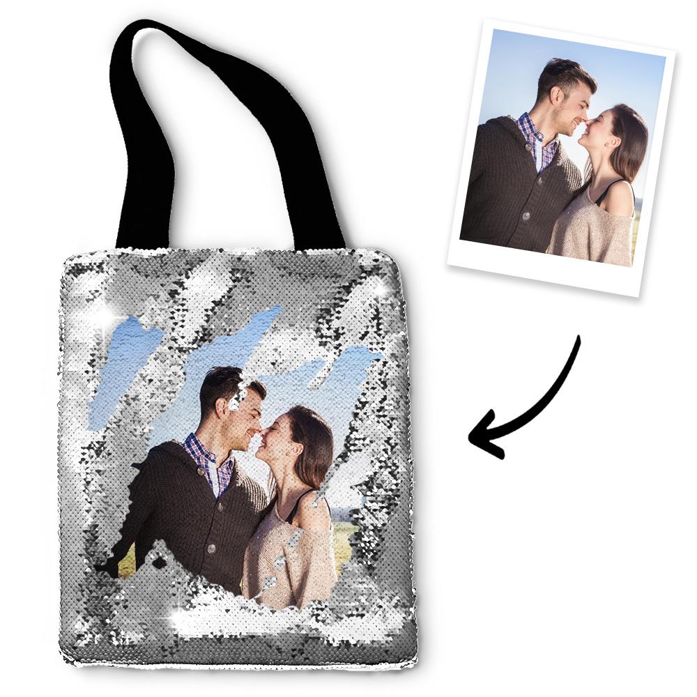 カスタムフォトスパンコールトートバッグ-カスタマイズでオリジナルトートバッグ