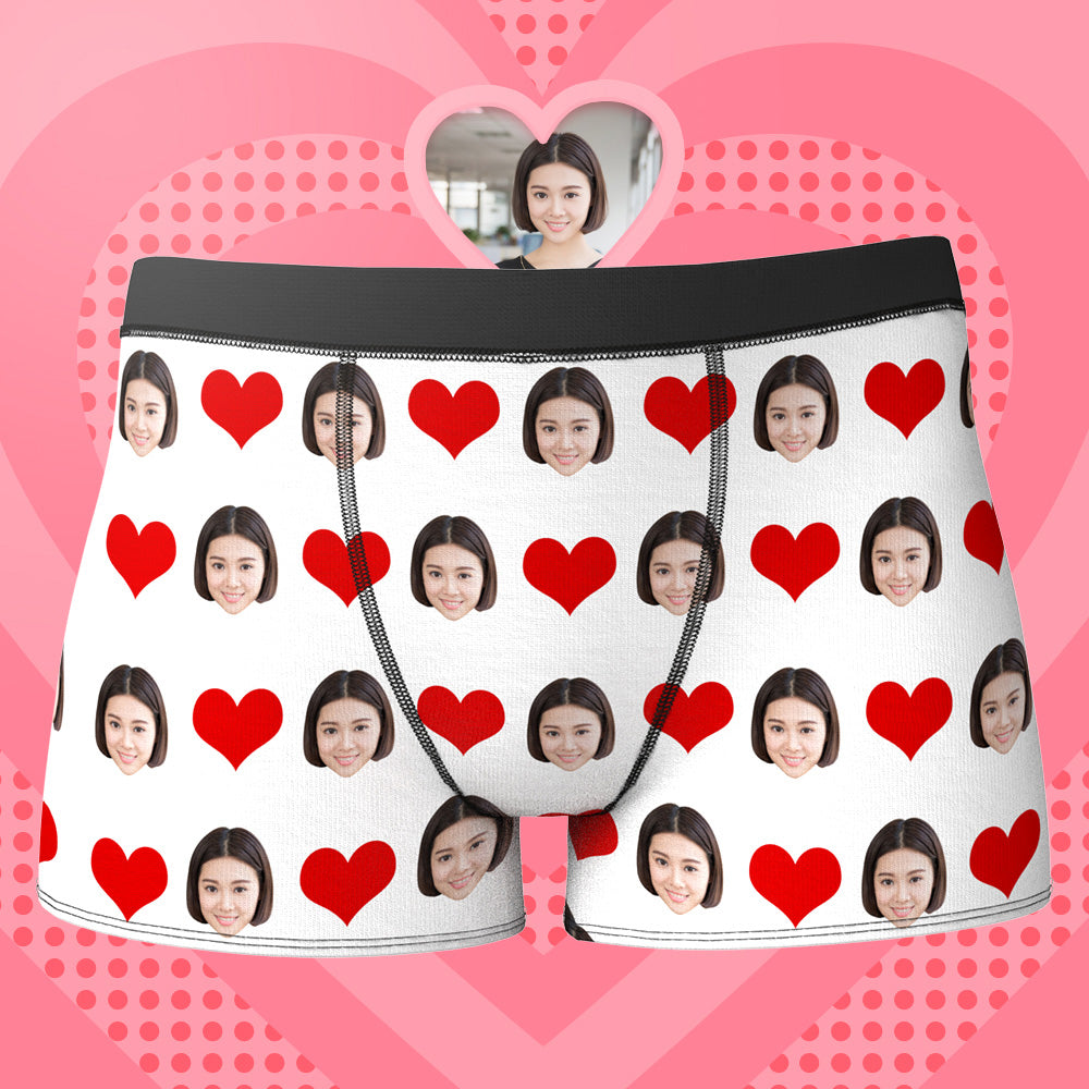 カスタムボクサーパンツ-写真入り可能なオリジナル下着ハートマーバレンタインギフト