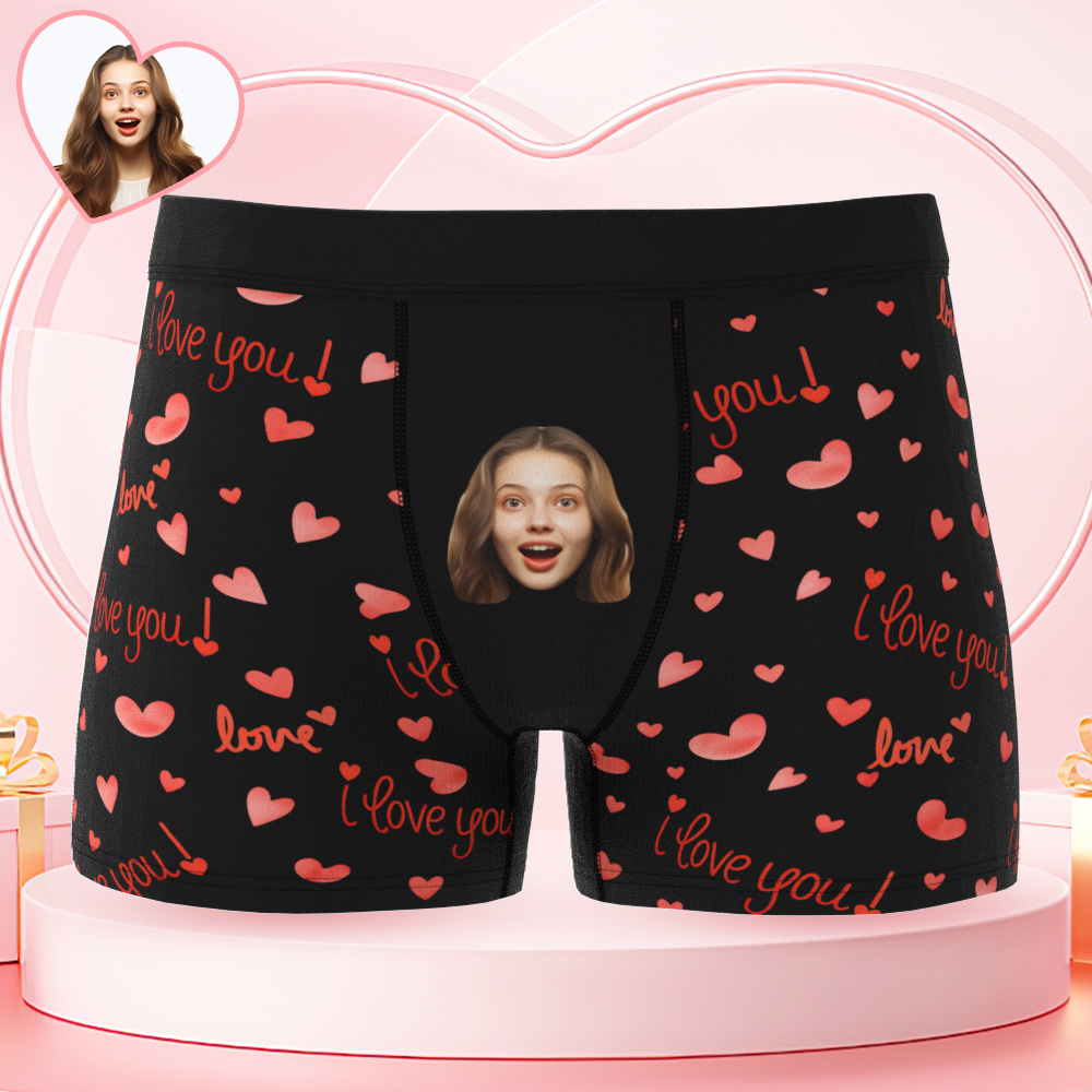 パーソナライズされた顔の下着,カスタム写真の下着,彼への愛を込めてボクサーパンツ