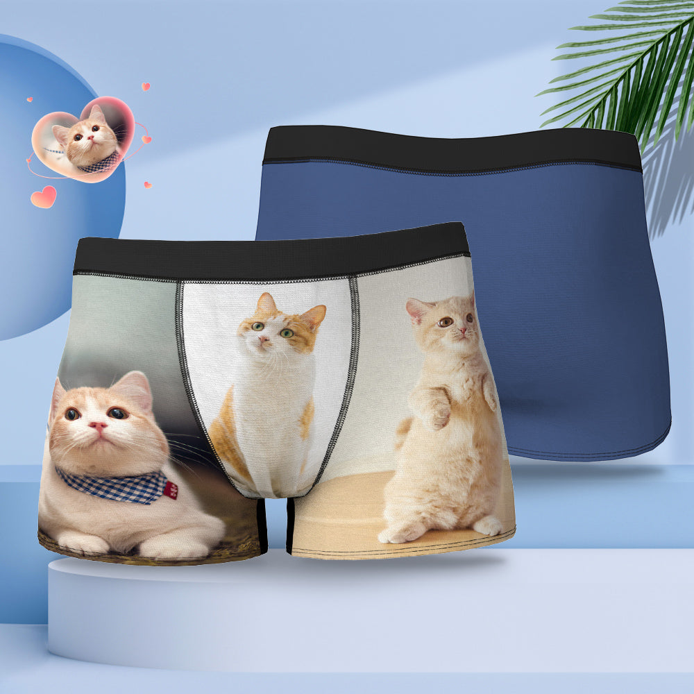カスタム写真ボクサーパンツ-写真３枚入れ可能なオリジナル下着ショーツギフト