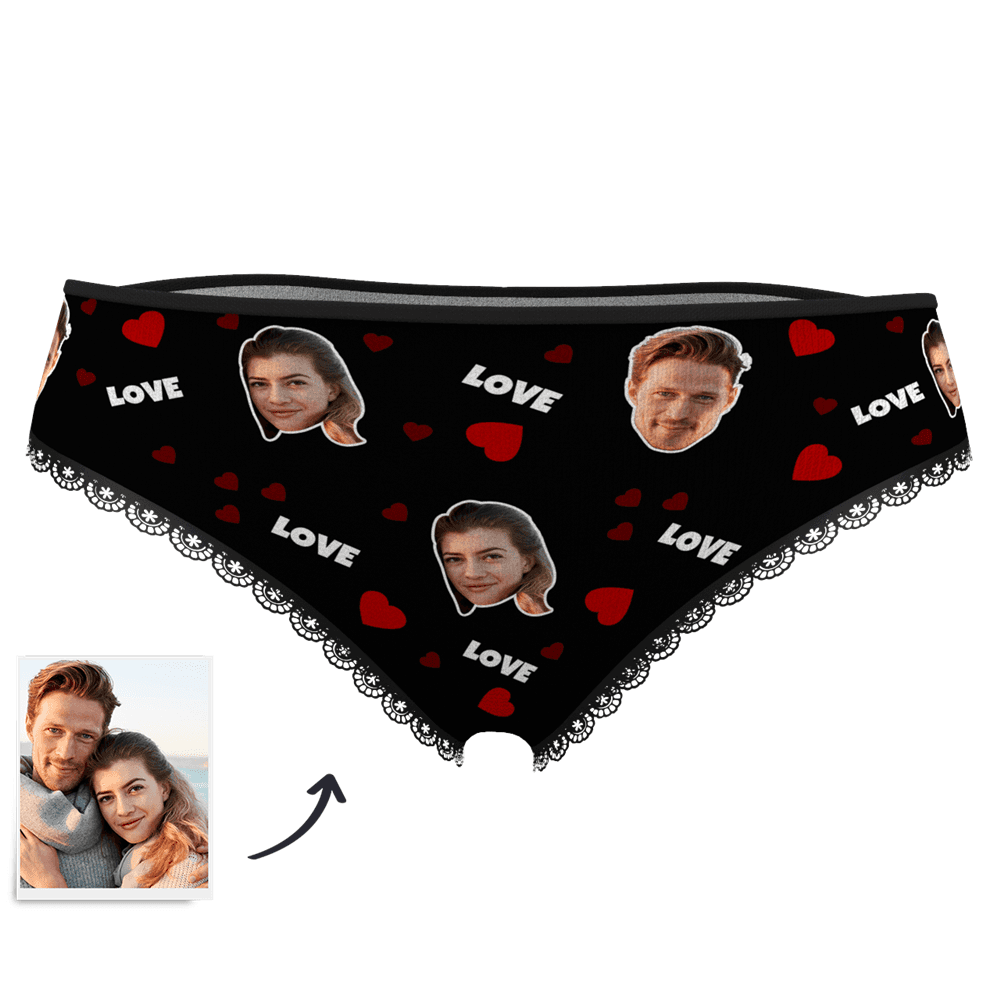 同性カップルプレゼント-カスタムフォトパンティ-写真入り可能なオリジナル下着Love印-カップルスタイル