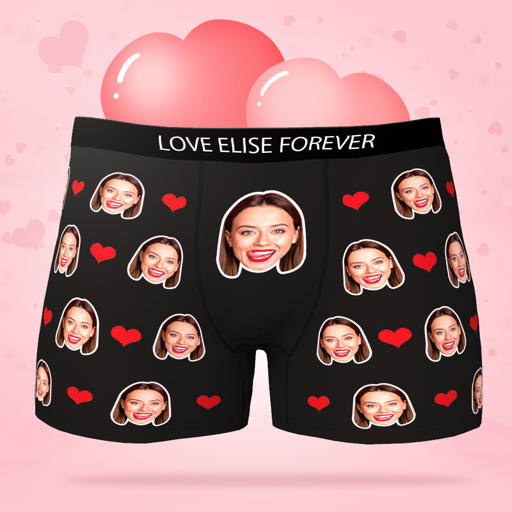 カスタムフェイスボクサーパンツ-3Dオンラインプレビューできる男性ボクサーパンツ彼へのバレンタインデーのプレゼント