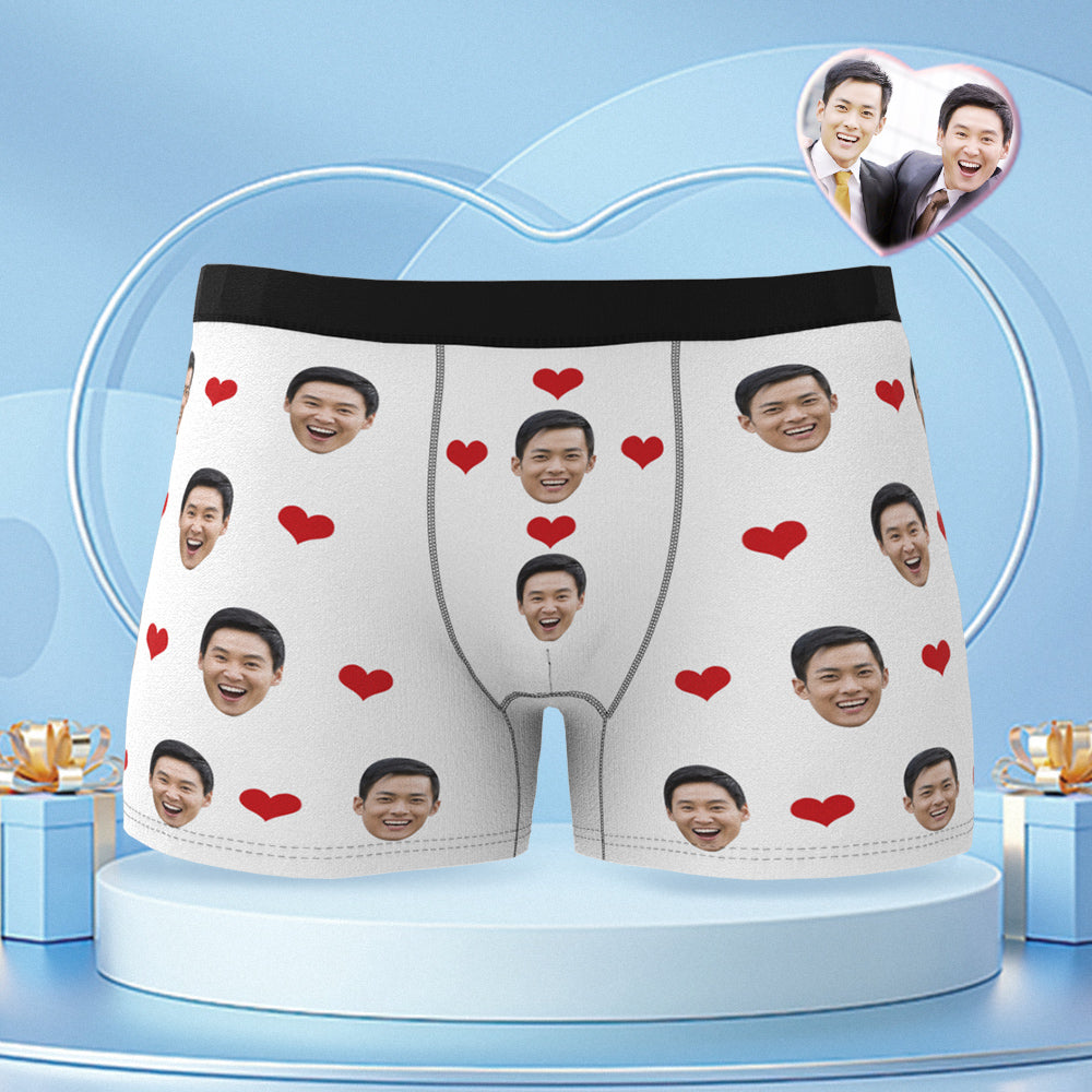 同性カップルプレゼント-カスタムボクサーパンツ-写真入り可能なオリジナル下着ハートマー