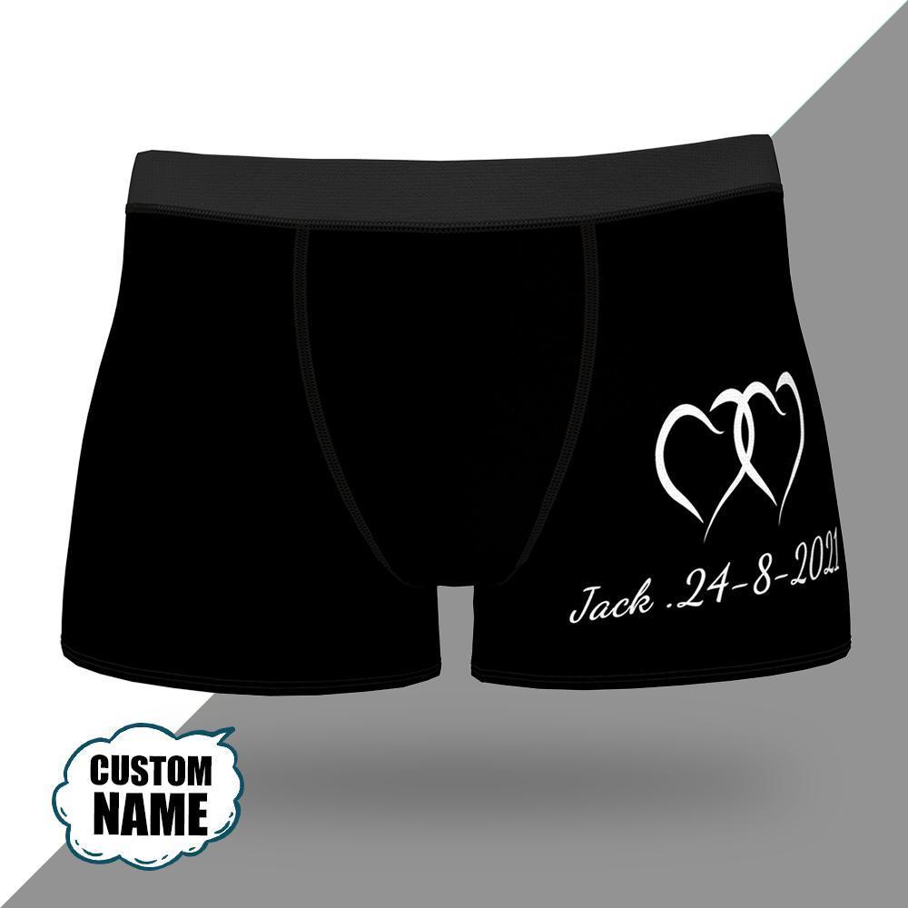 カスタム名前ボクサー-パーソナライズされた下着-名前入れ可能な記念日のギフトハートマーク
