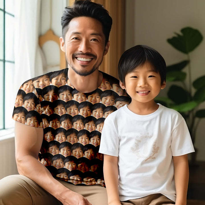 カスタムフォトTシャツ－写真入り可能なオリジナルTシャフェイスマッシュ父の日ギフト