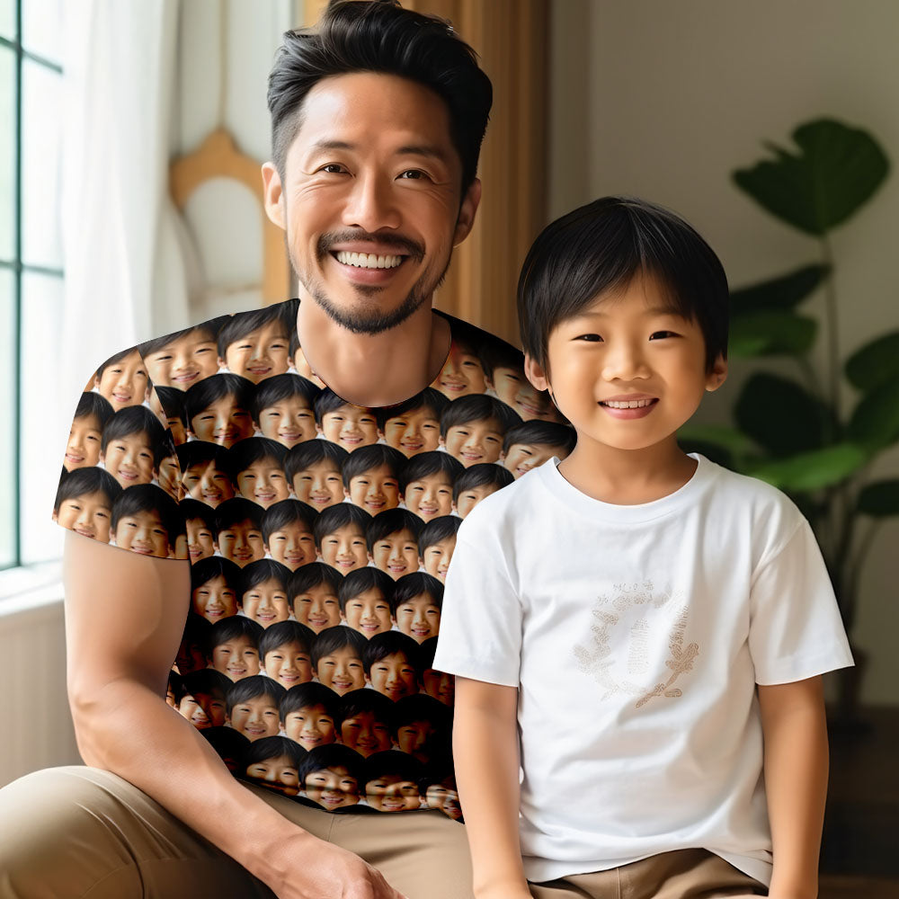 カスタムフォトTシャツ－写真入り可能なオリジナルTシャフェイスマッシュ父の日プレゼント