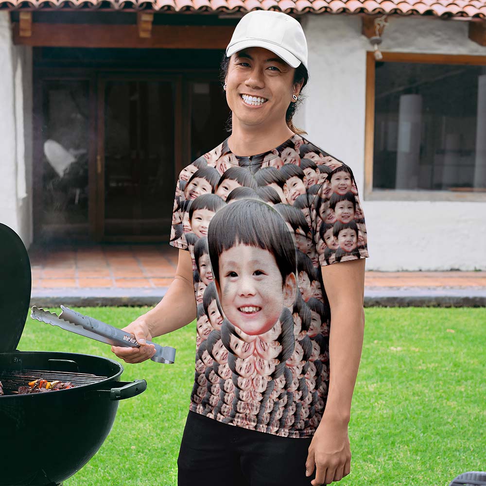 カスタムフォトTシャツ-写真入り可能なオリジナルTシャツ‐面白いTシャツ顔シームレス