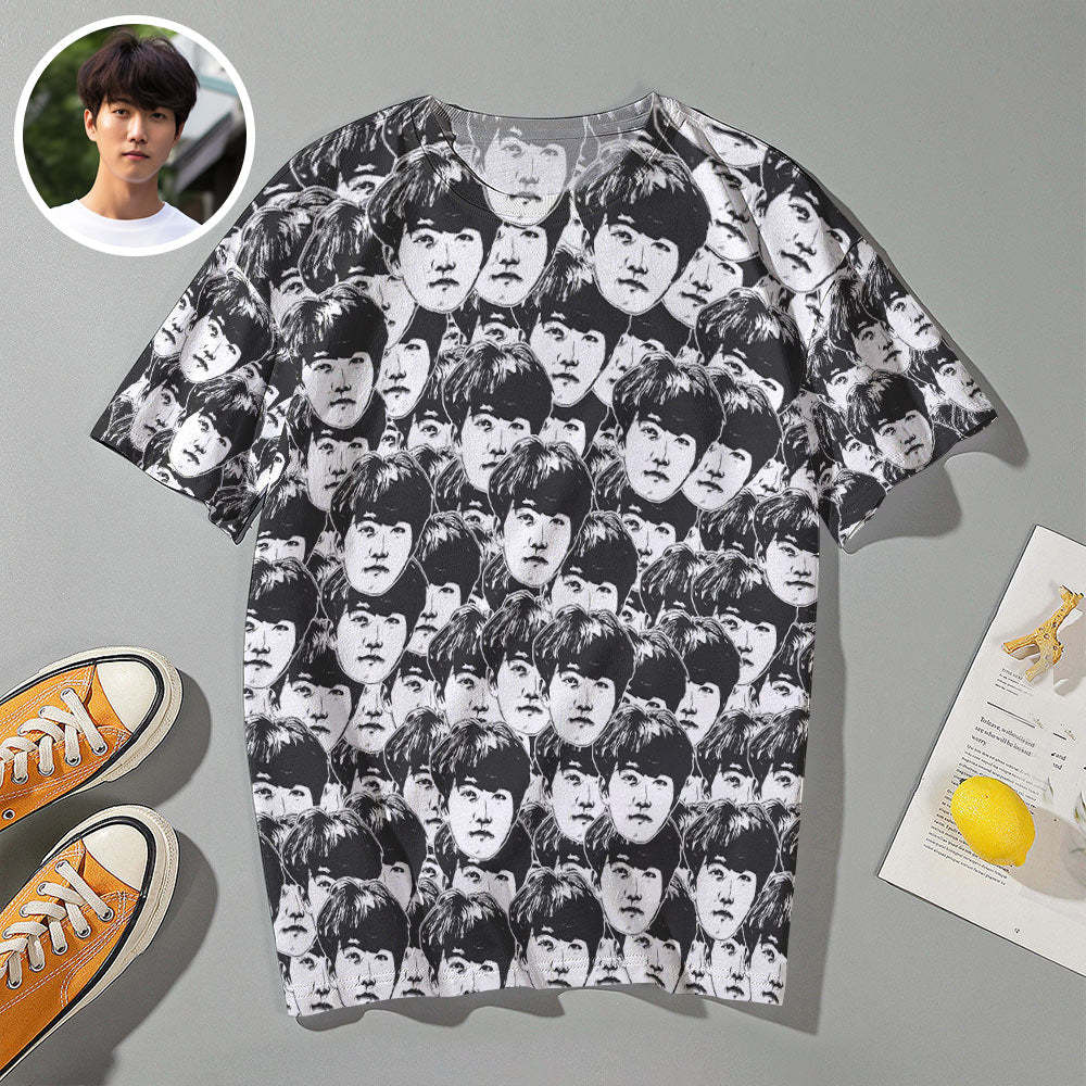カスタムフォトTシャツ－写真入り可能な面しろいオリジナルTシャフェイスマッシュプレゼント