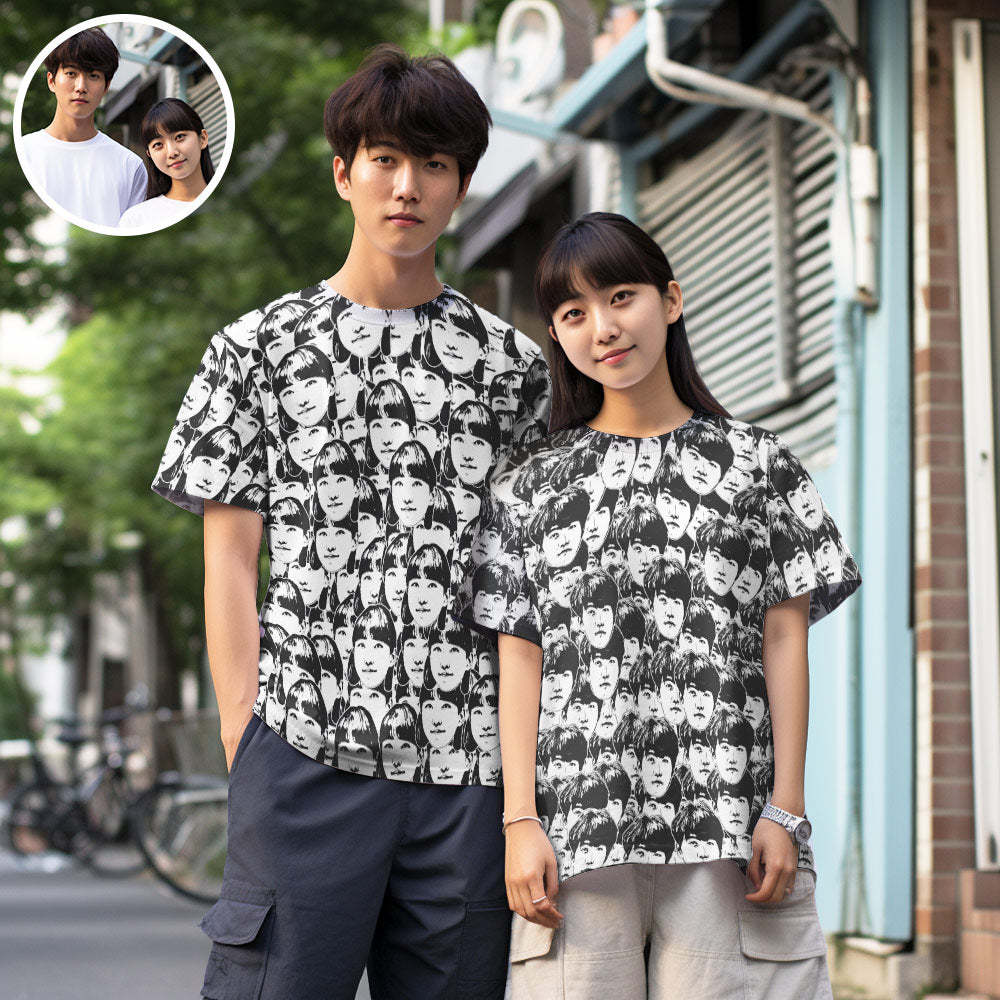 カスタムフォトTシャツ－写真入り可能な面しろいオリジナルTシャフェイスマッシュプレゼント