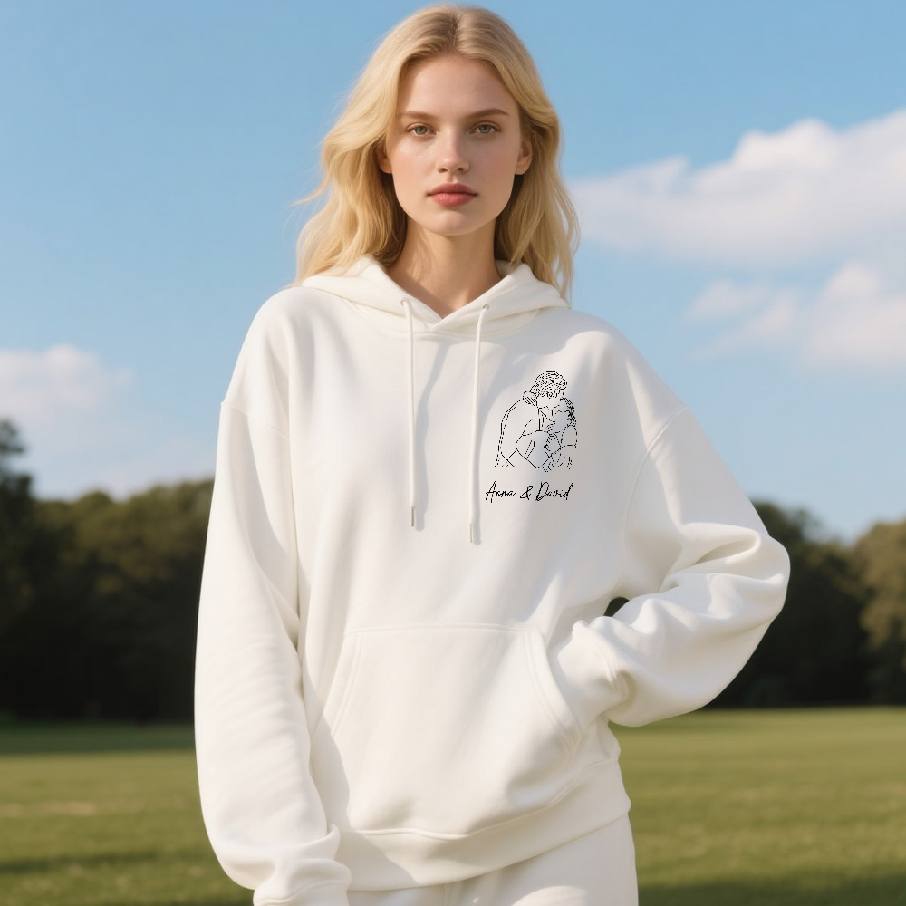 カスタムフォトパーカー パーソナライズされたポートレートパーカー 恋人のためのカスタムフォトパーカー