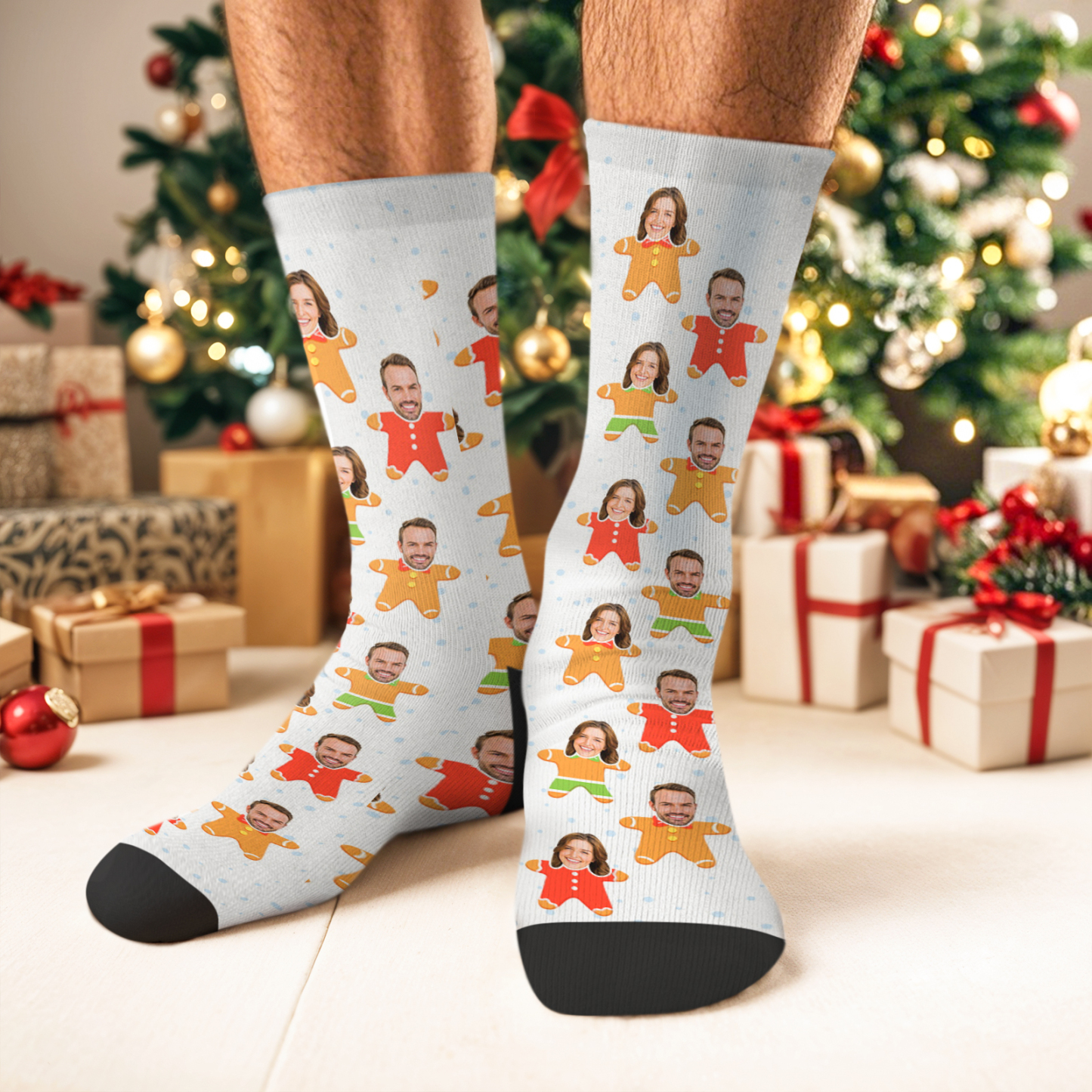 カスタムフォトクリスマスストッキングパーソナライズされたクリスマスソックスギフトパーソナライズされたクリスマスギフト - MademineJP