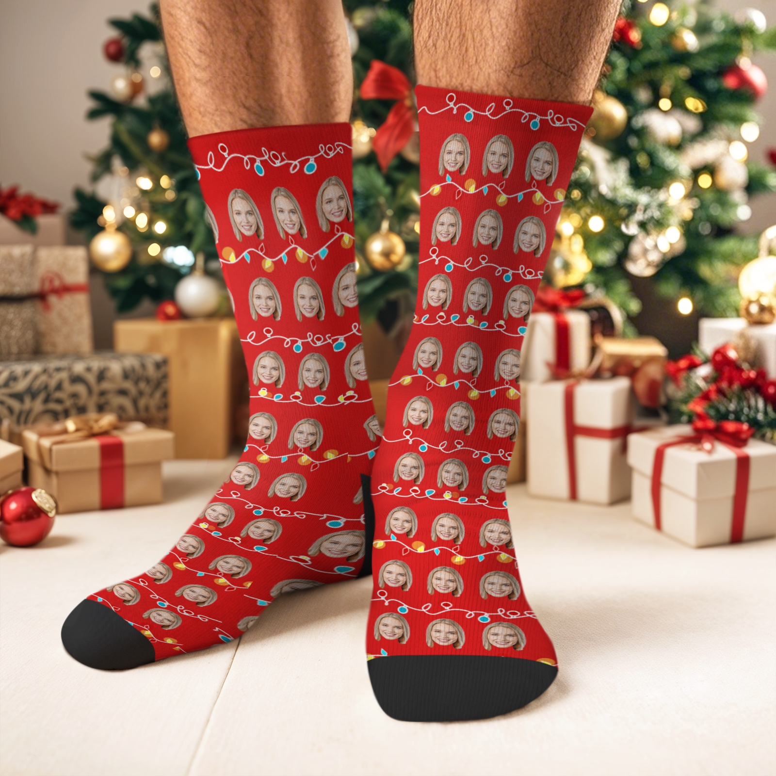 写真入りカスタムクリスマスストッキング,パーソナライズされたクリスマスソックスギフト,パーソナライズされたホリデーソックス