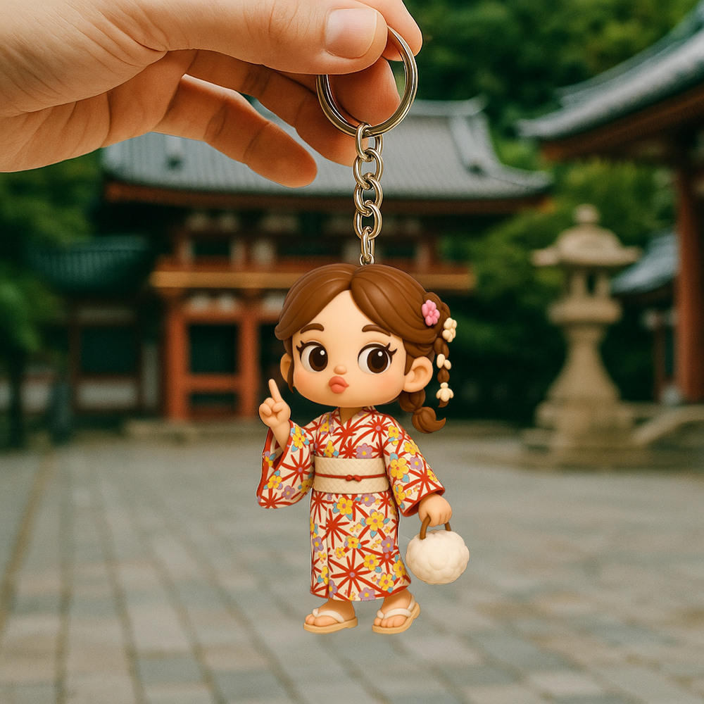 カスタム3d漫画キャラクターキーチェーン.かわいいふくれっ面スタイルのミニフィギュア.お母さん,奥さん,ガールフレンド,娘さん,お友達へのユニークなギフト-6