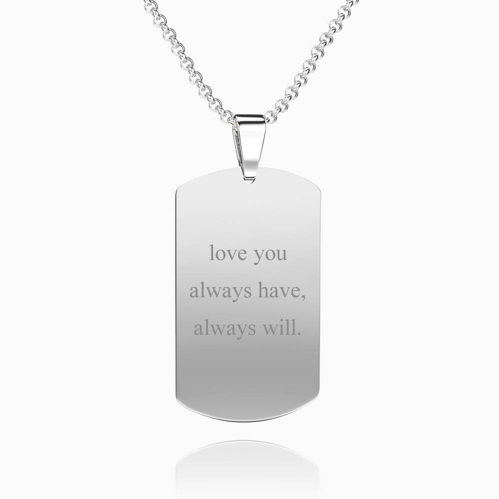Women's Stainless Steel Photo Dog Tag Engraved Photo Pendant