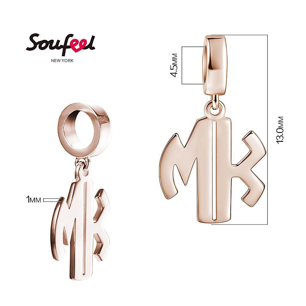 Personalized Two Letter Pendant Rose Gold Plated Silver