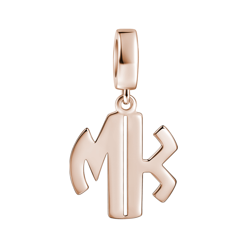 Personalized Two Letter Pendant Rose Gold Plated Silver