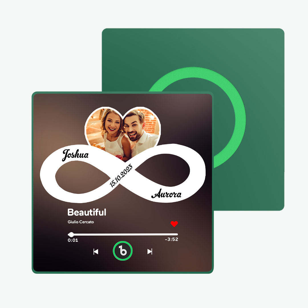 カスタム音楽冷蔵庫用マグネット カラフルなフレーム付き パーソナライズされたアルバム 無限の愛の冷蔵庫用マグネット 曲を再生できます カップルへのギフトに最適 -