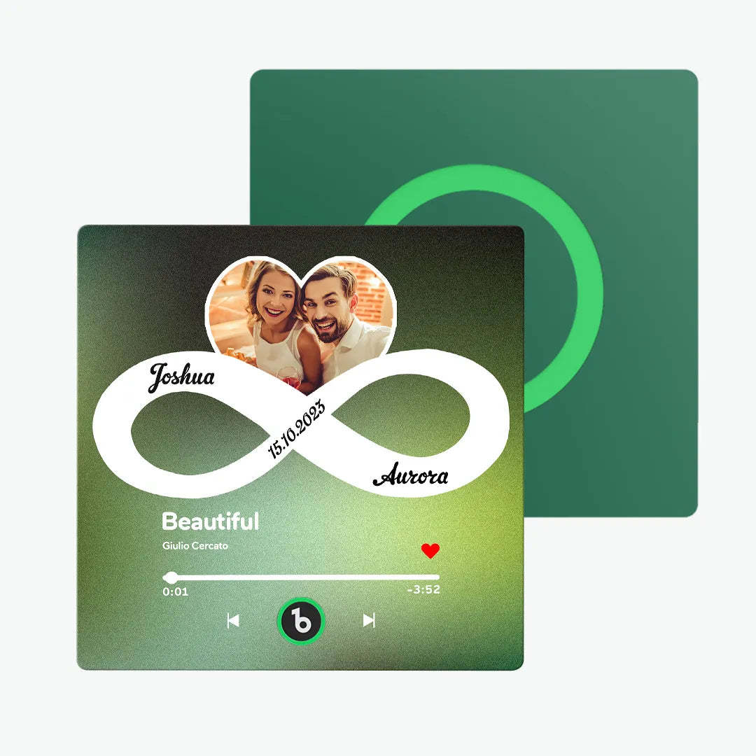 カスタム音楽冷蔵庫用マグネット カラフルなフレーム付き パーソナライズされたアルバム 無限の愛の冷蔵庫用マグネット 曲を再生できます カップルへのギフトに最適 -