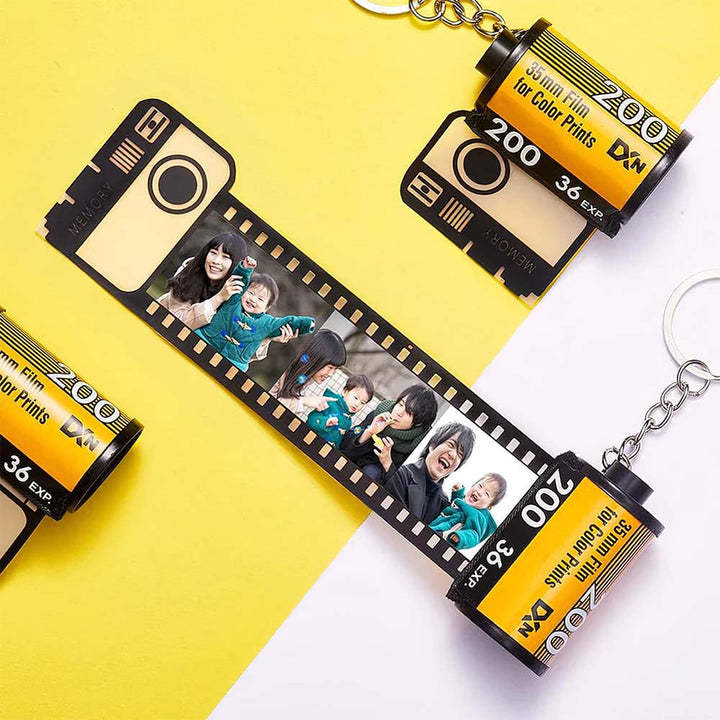 カスタムフィルムロールキーホルダ‐写真5 10 15 20枚写真添付作成世界に一つのギフト遠距離恋愛プレゼント
