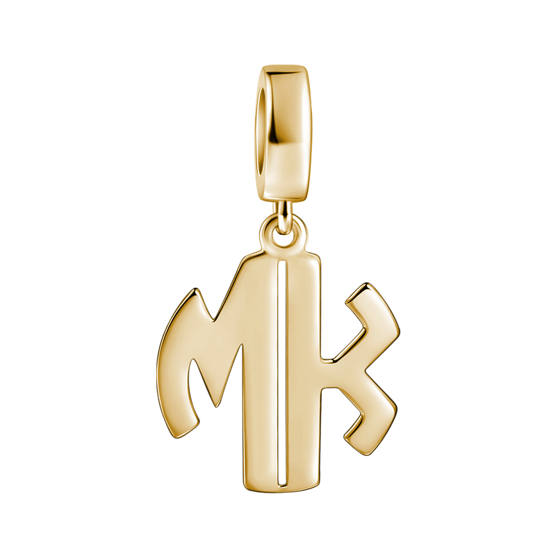 Personalized Two Letter Pendant 14k Gold Plated Silver