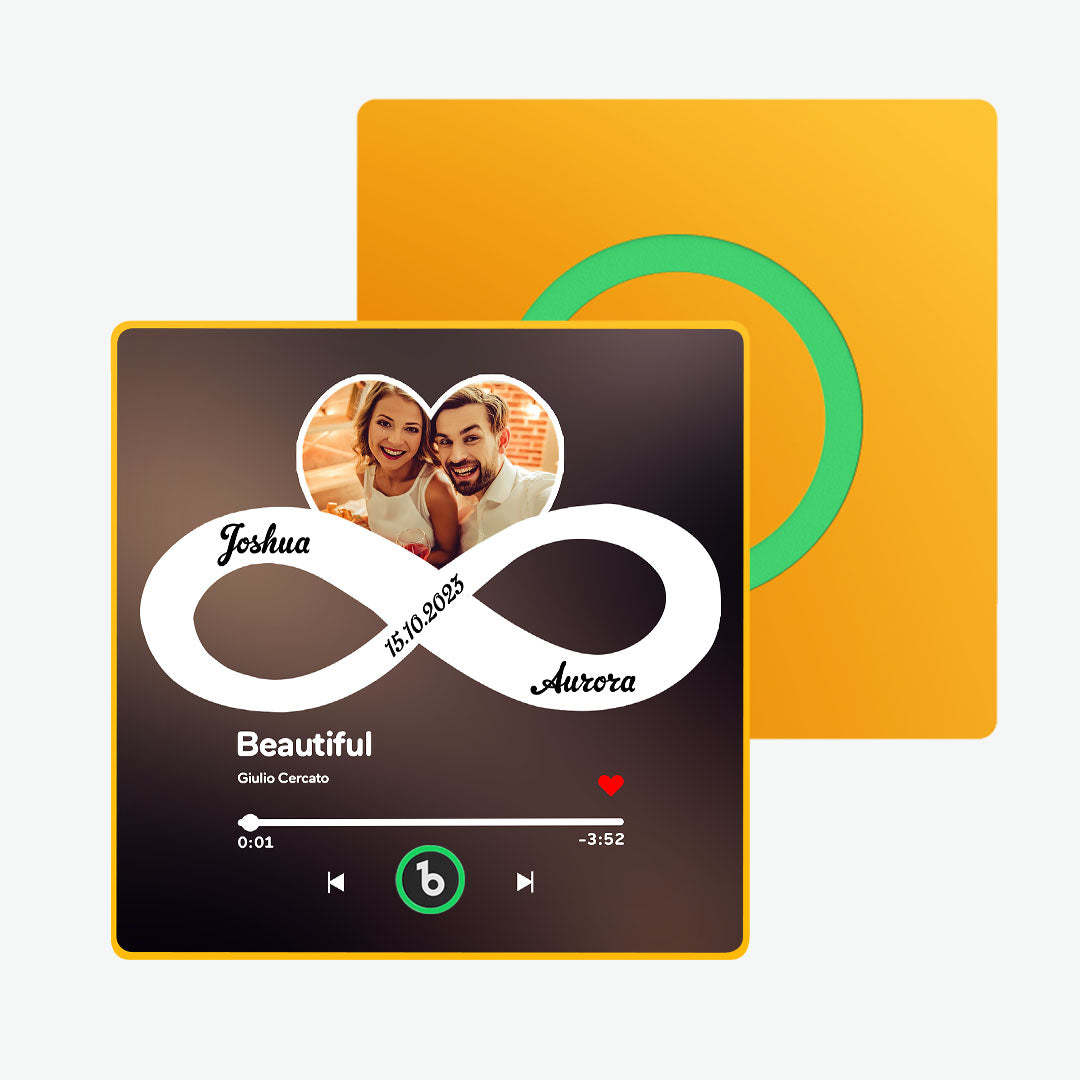 カスタム音楽冷蔵庫用マグネット カラフルなフレーム付き パーソナライズされたアルバム 無限の愛の冷蔵庫用マグネット 曲を再生できます カップルへのギフトに最適 -