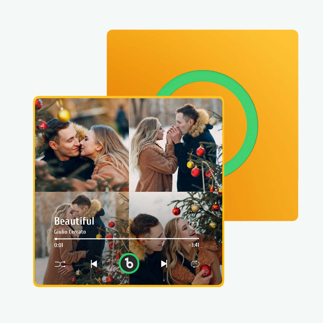 カスタム音楽冷蔵庫用マグネット カラフルなフレーム付き パーソナライズされたアルバム冷蔵庫用マグネット 曲を再生できます クリスマスギフト -