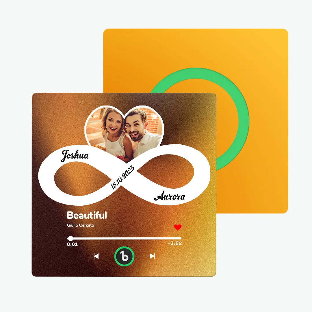 カスタム音楽冷蔵庫用マグネット カラフルなフレーム付き パーソナライズされたアルバム 無限の愛の冷蔵庫用マグネット 曲を再生できます カップルへのギフトに最適 -