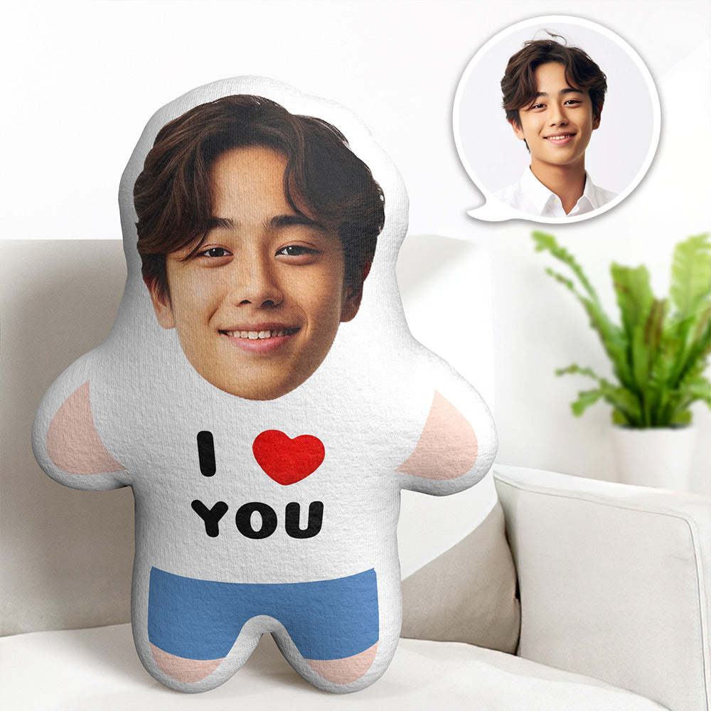 I LOVE YOU ミニム枕カスタムフェイスクッション写真入れ可能なミニム抱き枕恋人へのプレゼント