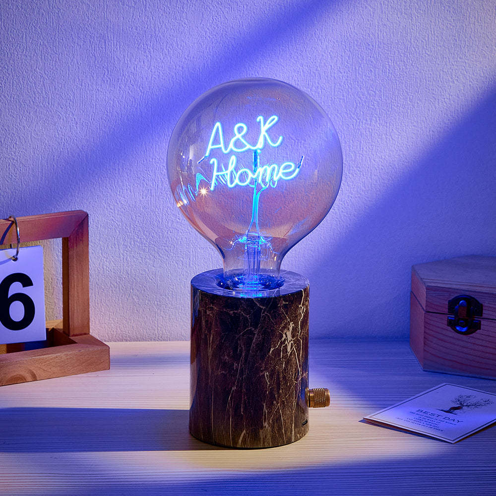 Custom Led Vintage Edison Filament Modeling Lamp Soft Light Bulbs Adjustable Brightness Wireless Base Multi-colored lights - photomoonlamp