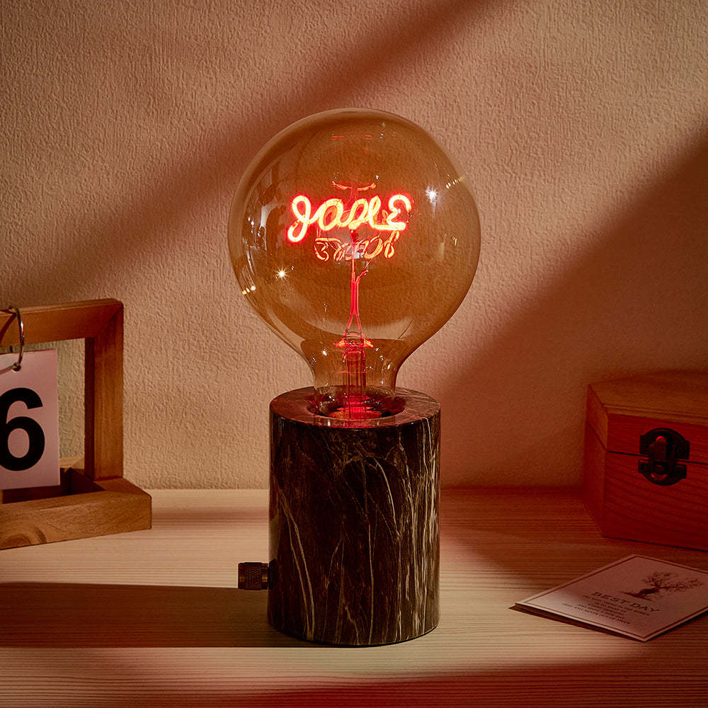 Custom Led Vintage Edison Filament Modeling Lamp Soft Light Bulbs Adjustable Brightness Wireless Base Multi-colored lights - photomoonlamp