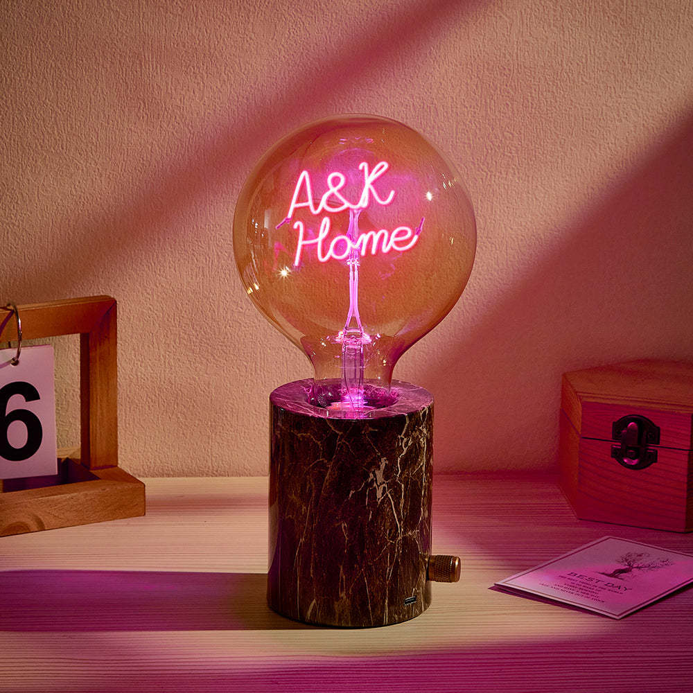 Custom Led Vintage Edison Filament Modeling Lamp Soft Light Bulbs Adjustable Brightness Wireless Base Multi-colored lights - photomoonlamp