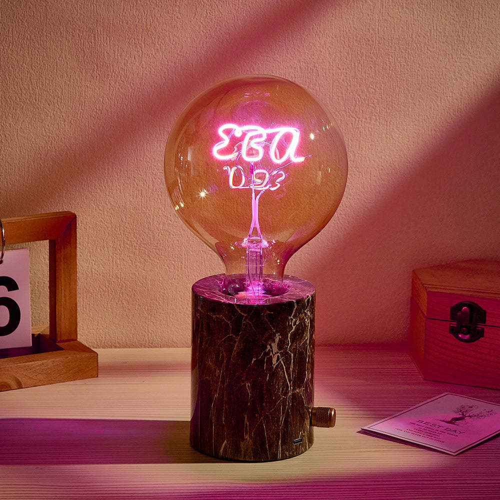 Custom Led Vintage Edison Filament Modeling Lamp Soft Light Bulbs Adjustable Brightness Wireless Base Multi-colored lights - photomoonlamp