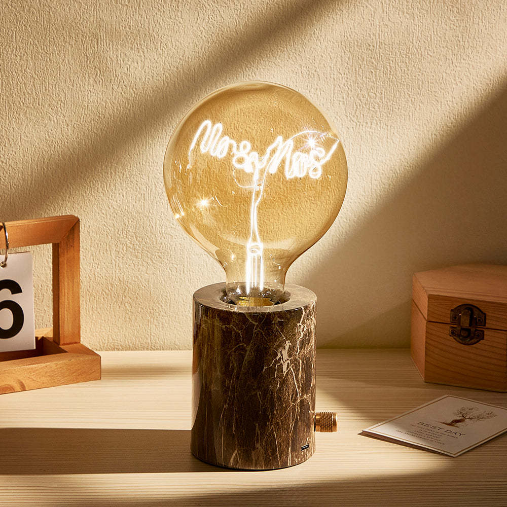 Custom Led Vintage Edison Filament Modeling Lamp Soft Light Bulbs Adjustable Brightness Wireless Base Multi-colored lights - photomoonlamp